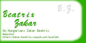 beatrix zakar business card